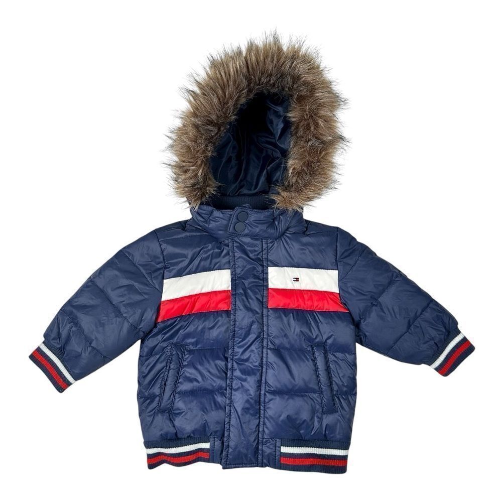 Tommy Hilfiger Baby 12M Puffer Jacket Down Feathers Hooded Winter